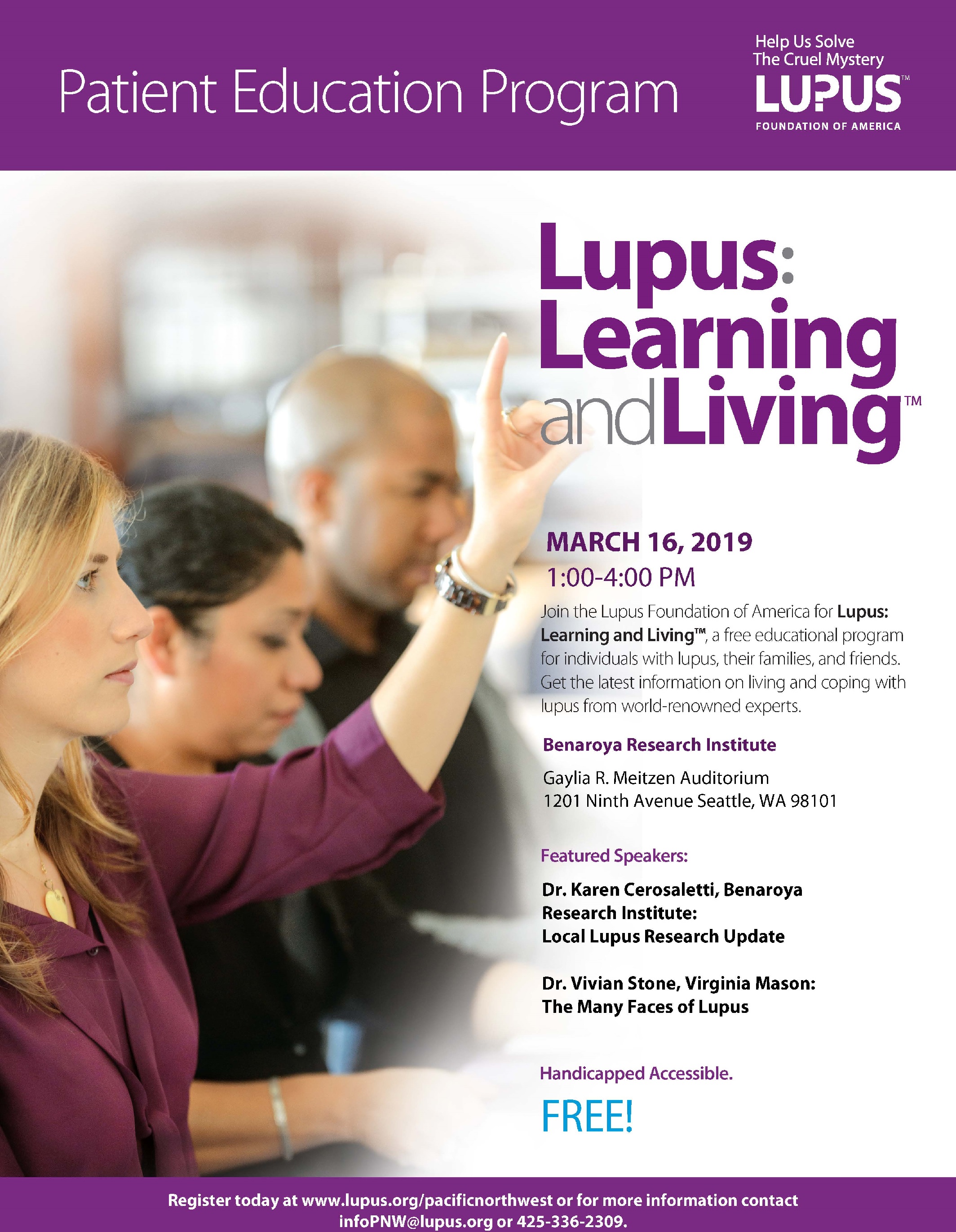 2019 Seattle Lupus Learning and Living Flyer